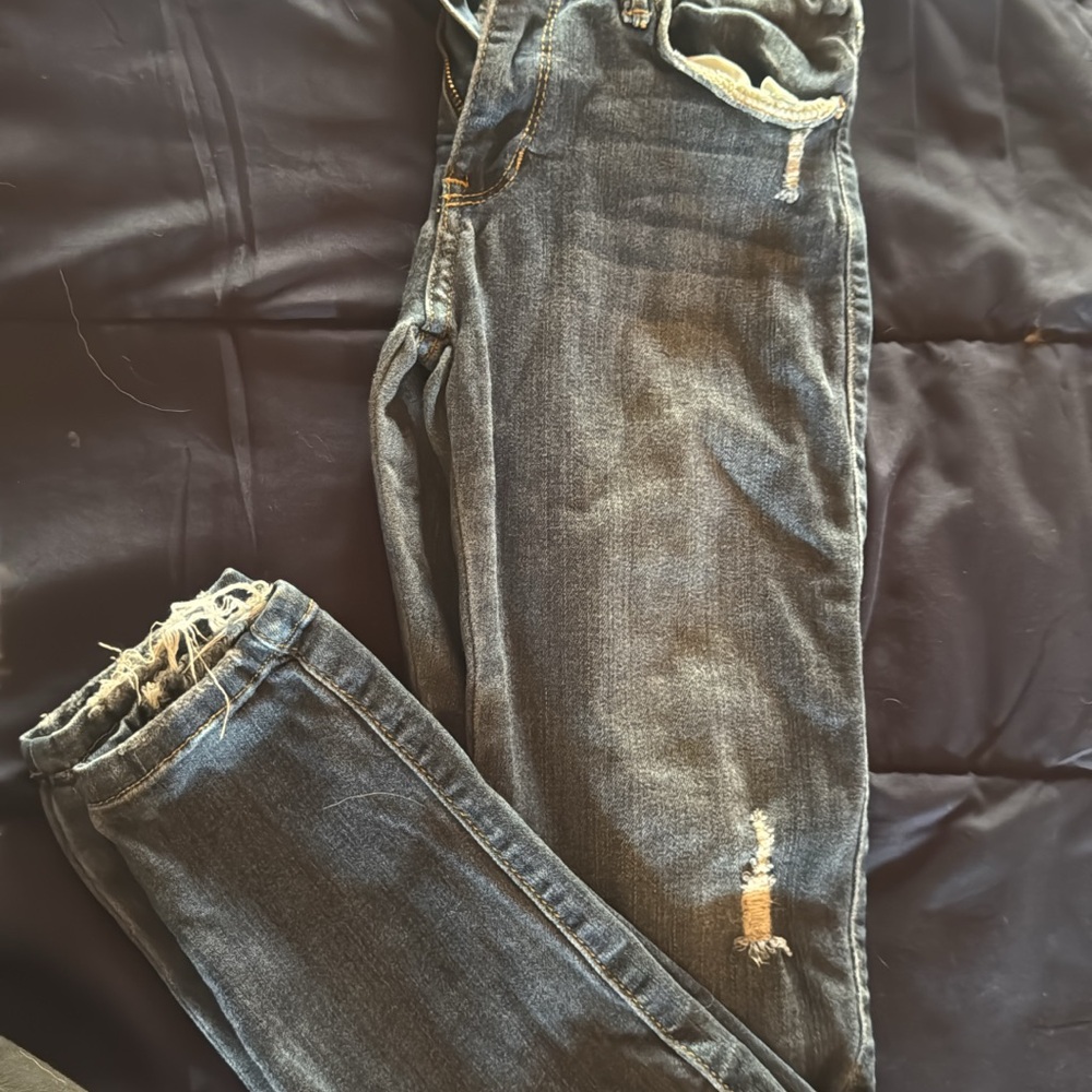 Just USA Distressed Dark Blue Skinny Jeans